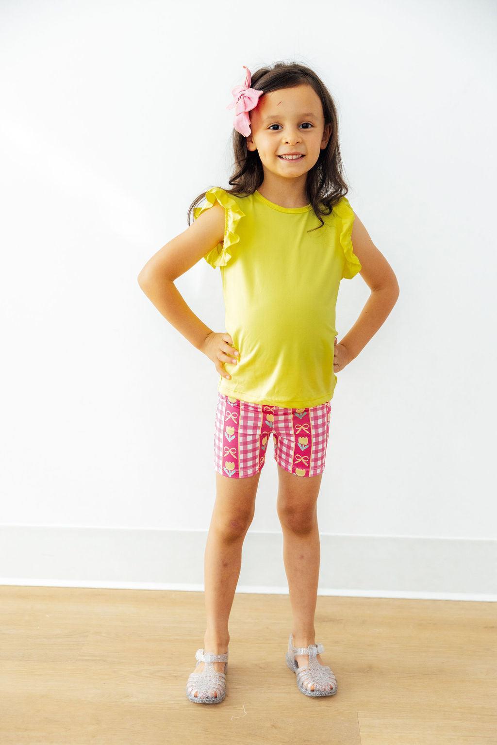 Yellow S/S Ruffle Tee - Image 3