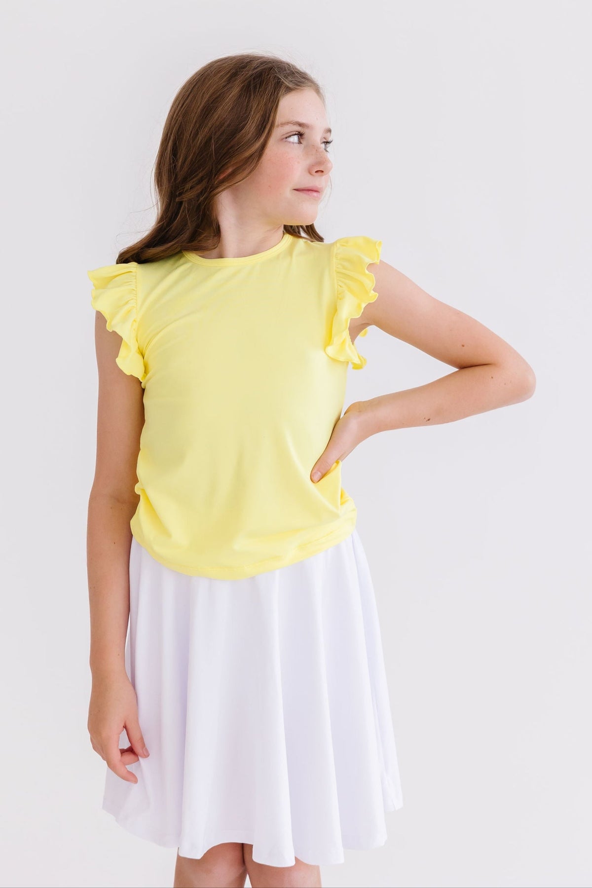Yellow S/S Ruffle Tee - Image 4