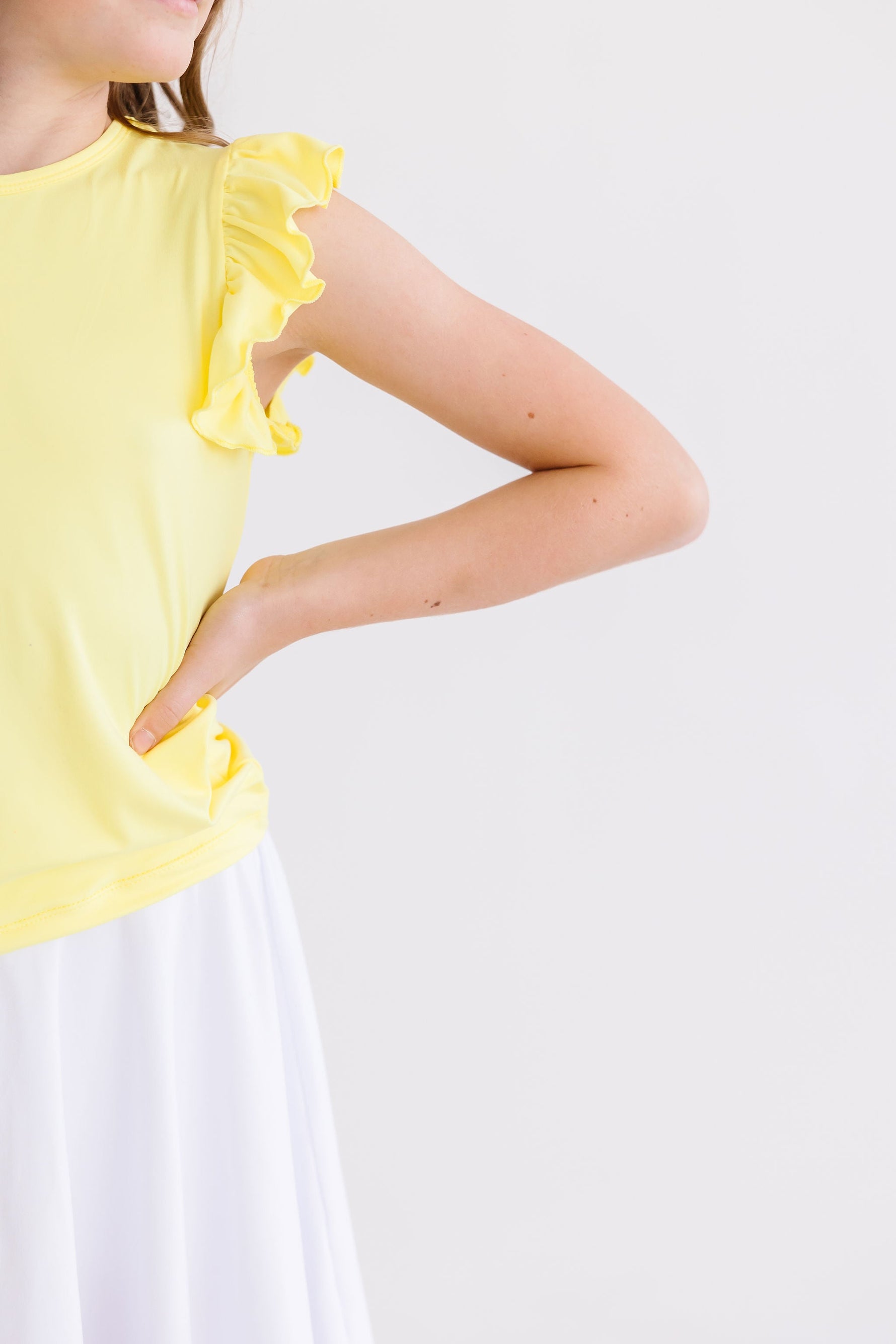 Yellow S/S Ruffle Tee - Image 5