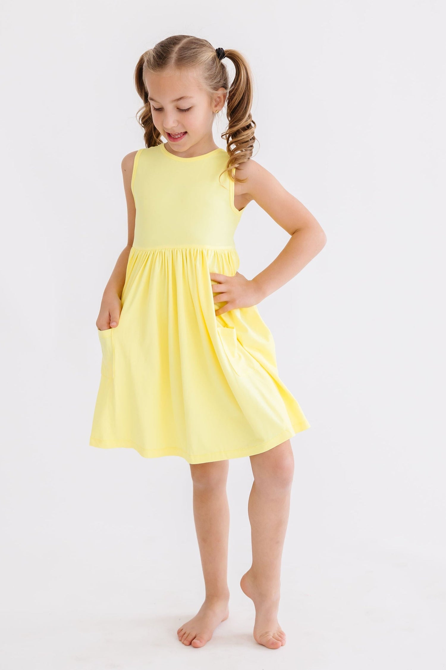 Yellow Tank Pocket Twirl Dress - Image 3