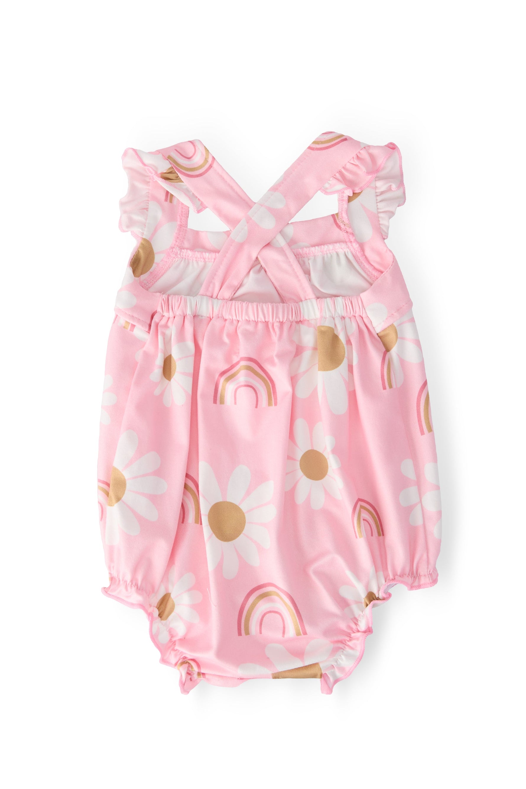 You are My Sunshine Ruffle Cross Back Romper - Image 2