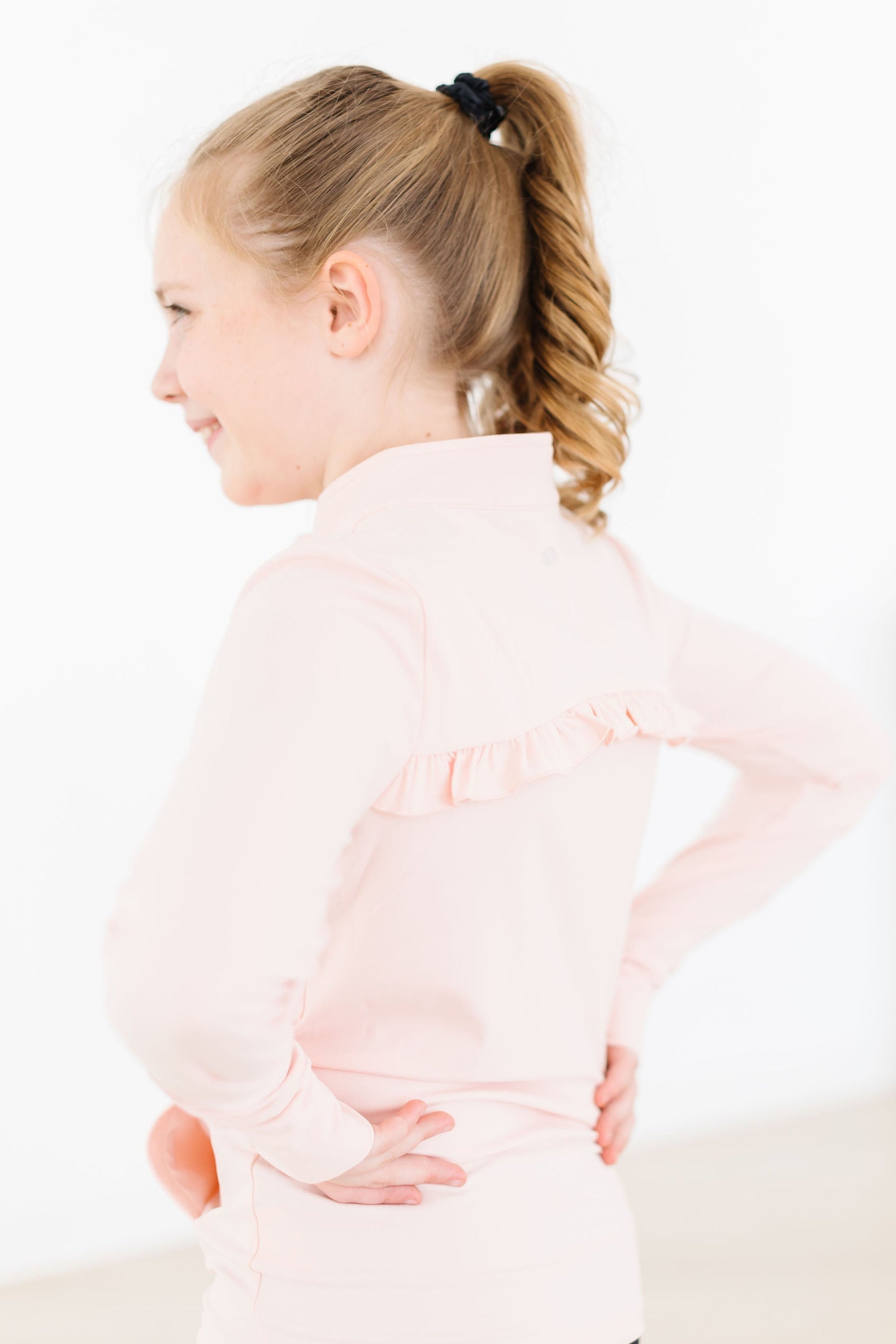 Zen Pink Full-Zip Ruffle Active Jacket - Image 2