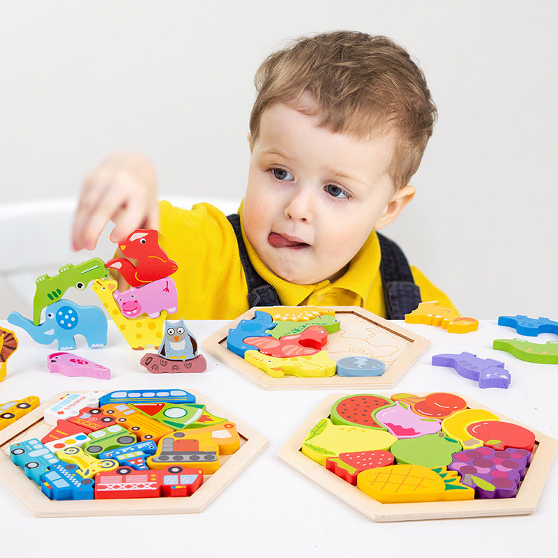 Children's Animal Fruit Creative Three-dimensional Puzzle Puzzle Educational Toys - Cindi Book