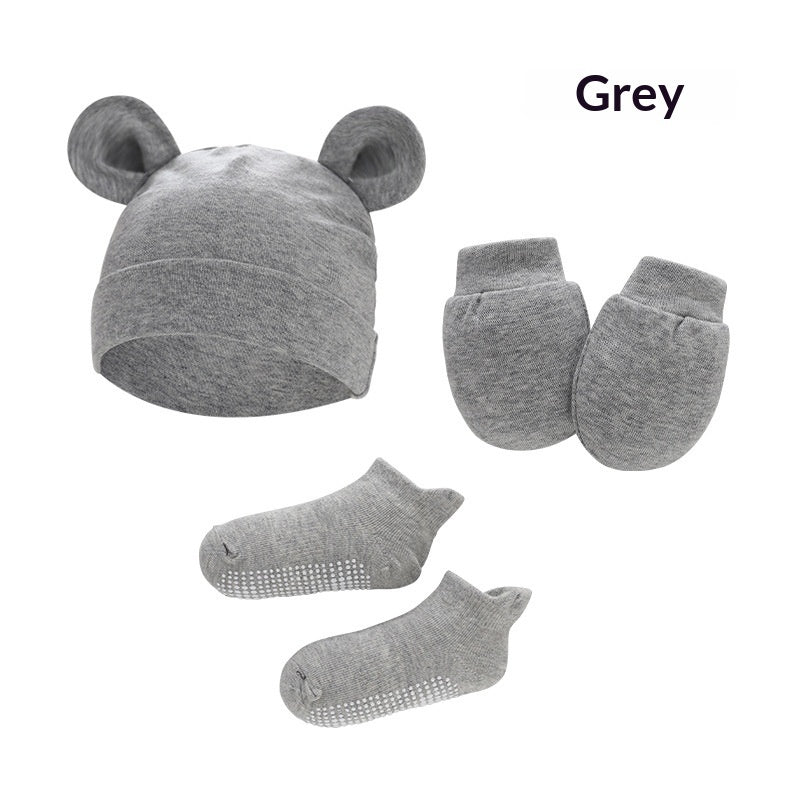 Newborn Hat Mittens And Socks Set With Rubber-soled Shoes - Cindi Book