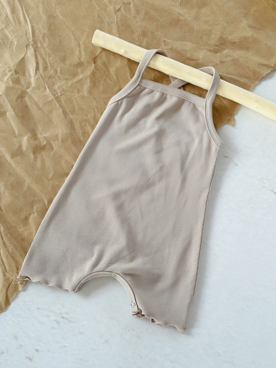 Baby Sunken Stripe Camisole One-piece Romper - Cindi Book