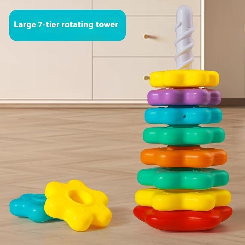 Rainbow Rotary Table Jenga Toy - Cindi Book