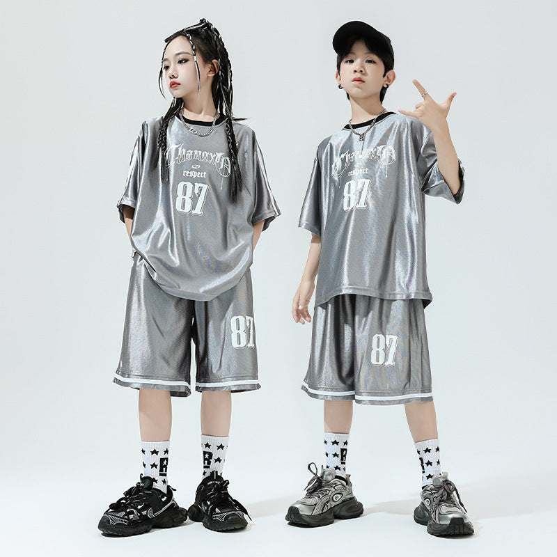 Hip Hop Children's Performance Hip Hop Glossy Loose Outfit - Cindi Book