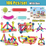 Big Size DIY Magnetic Construction Set Early Learning Constructor Variety Magnetic Rod Building Blocks For Children Toys Gift - Cindi Book