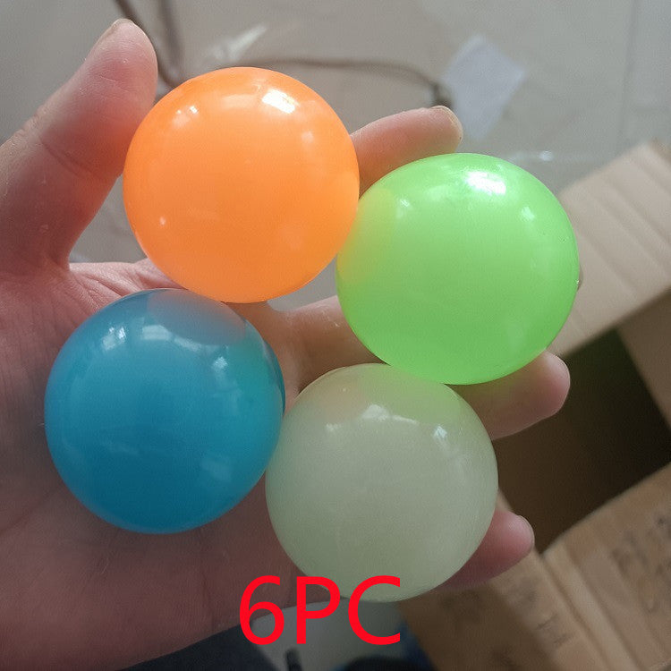 Luminous Sticky Ball Toys Sticky Wall Home Party Games Glow In The Dark Novelty Toys Decompression Squeeze Toy - Cindi Book
