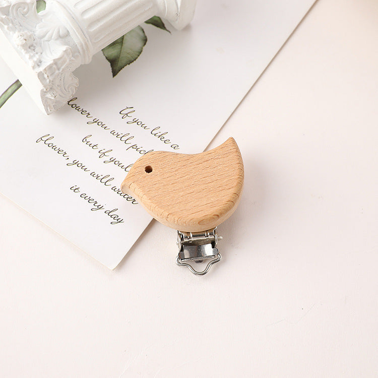 Stainless Steel Beech Animal Pacifier Clip - Cindi Book