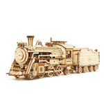 3D Wooden Puzzle Train Model DIY Wooden Train Toy Mechanical Train Model Kit Assembly Model Home Decoration Crafts - Cindi Book