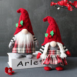 Cute Braids Faceless Plaid Hooded Forest Old Man Doll Home Plush Desktop Decoration - Cindi Book