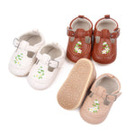 Baby Embroidered PU Leather Soft Bottom Non-slip Toddler Shoes - Cindi Book