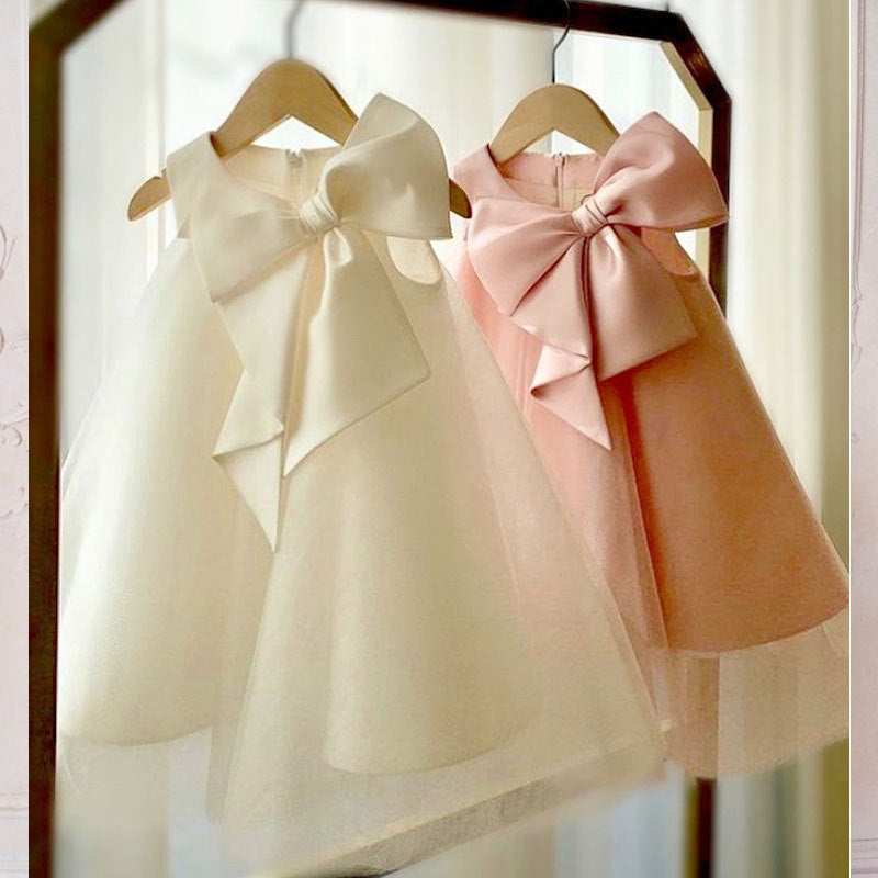 Girls Dress Dress Big Bow Girl Korean Style Baby Girl Dress - Cindi Book