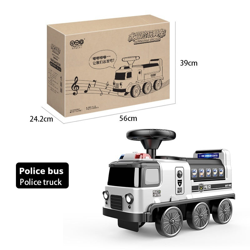 Children's Space Bus Fire Police Electric Toys Can Sit People - Cindi Book