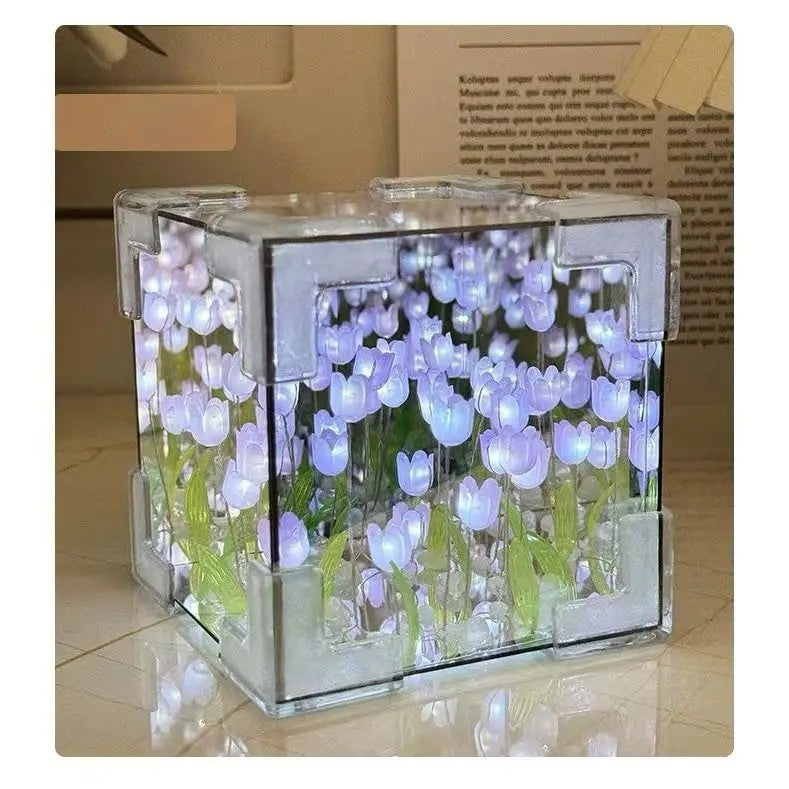 Tulip Flower Sea Small Night Lamp Handmade Diy Material Package - Cindi Book