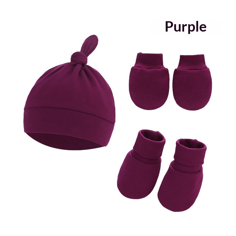 Newborn Hat Mittens And Socks Set With Rubber-soled Shoes - Cindi Book