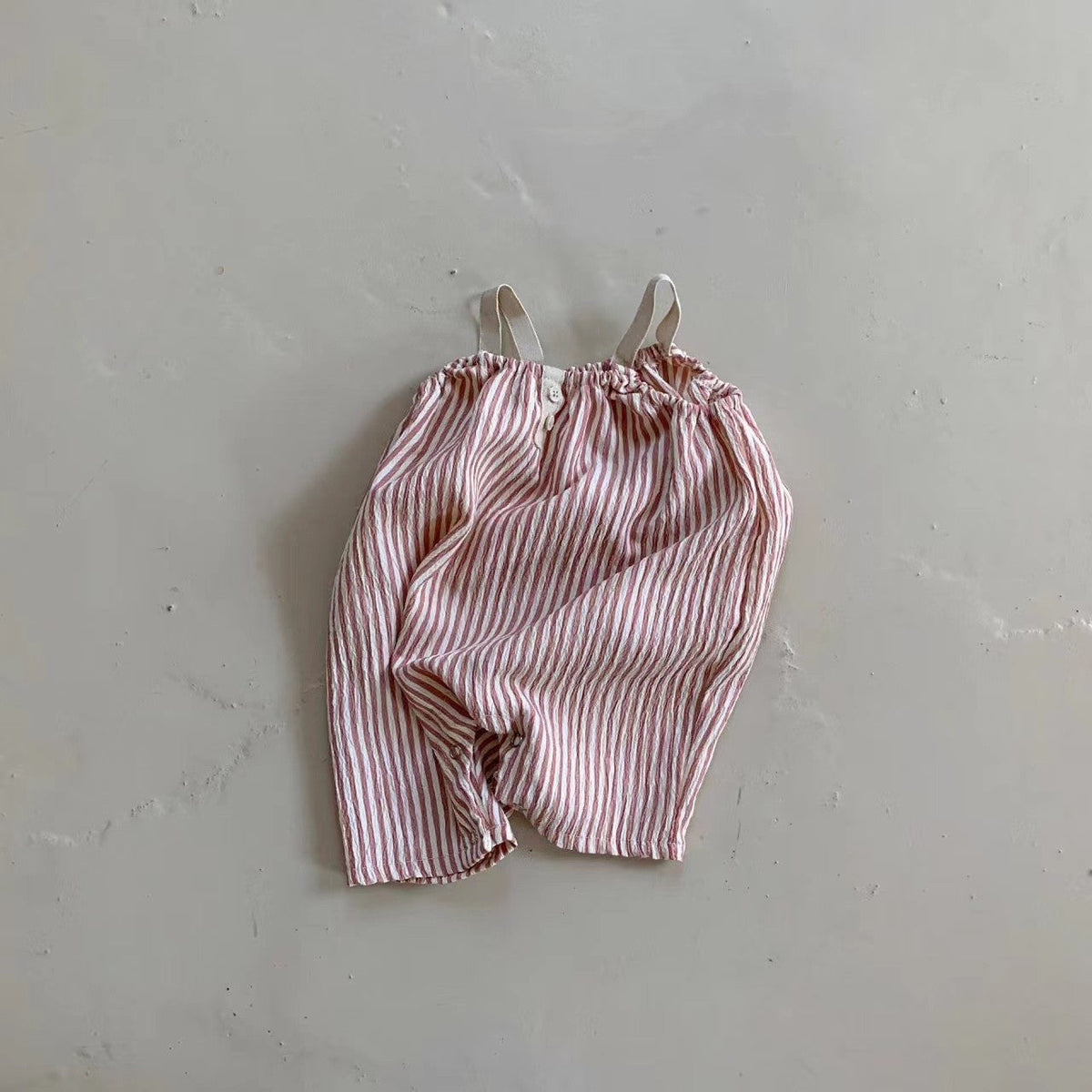 Summer Infant Thin Vertical Striped Suspender Jumpsuit - Cindi Book