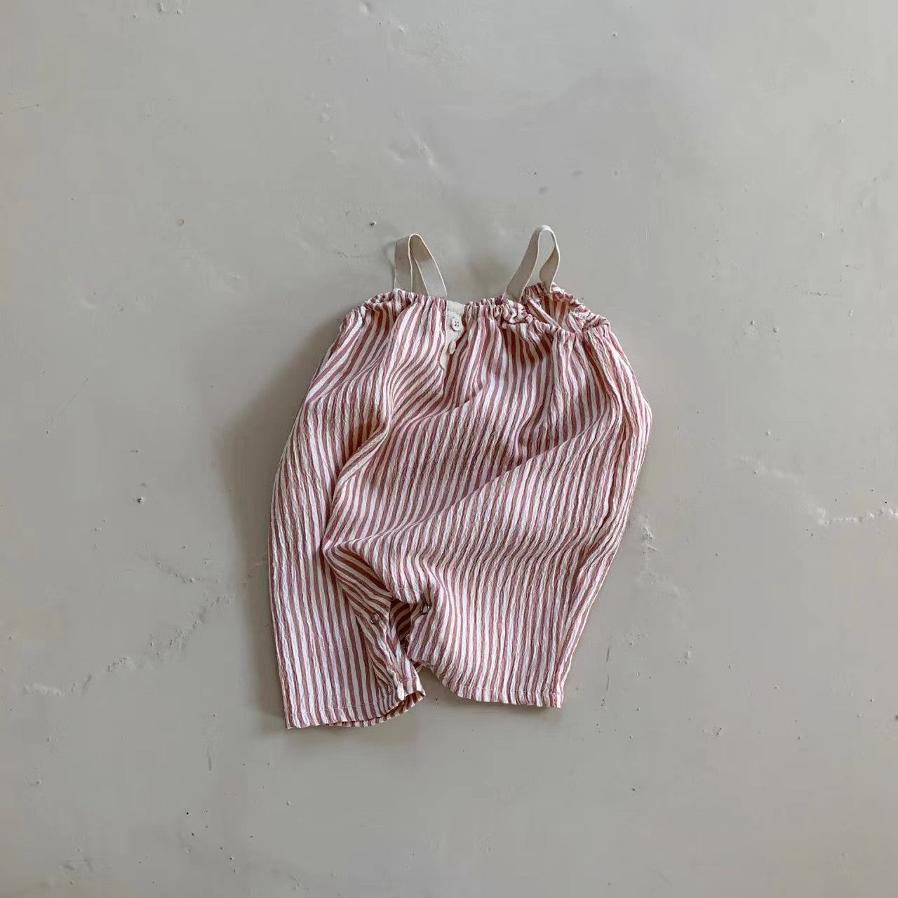 Summer Infant Thin Vertical Striped Suspender Jumpsuit - Cindi Book