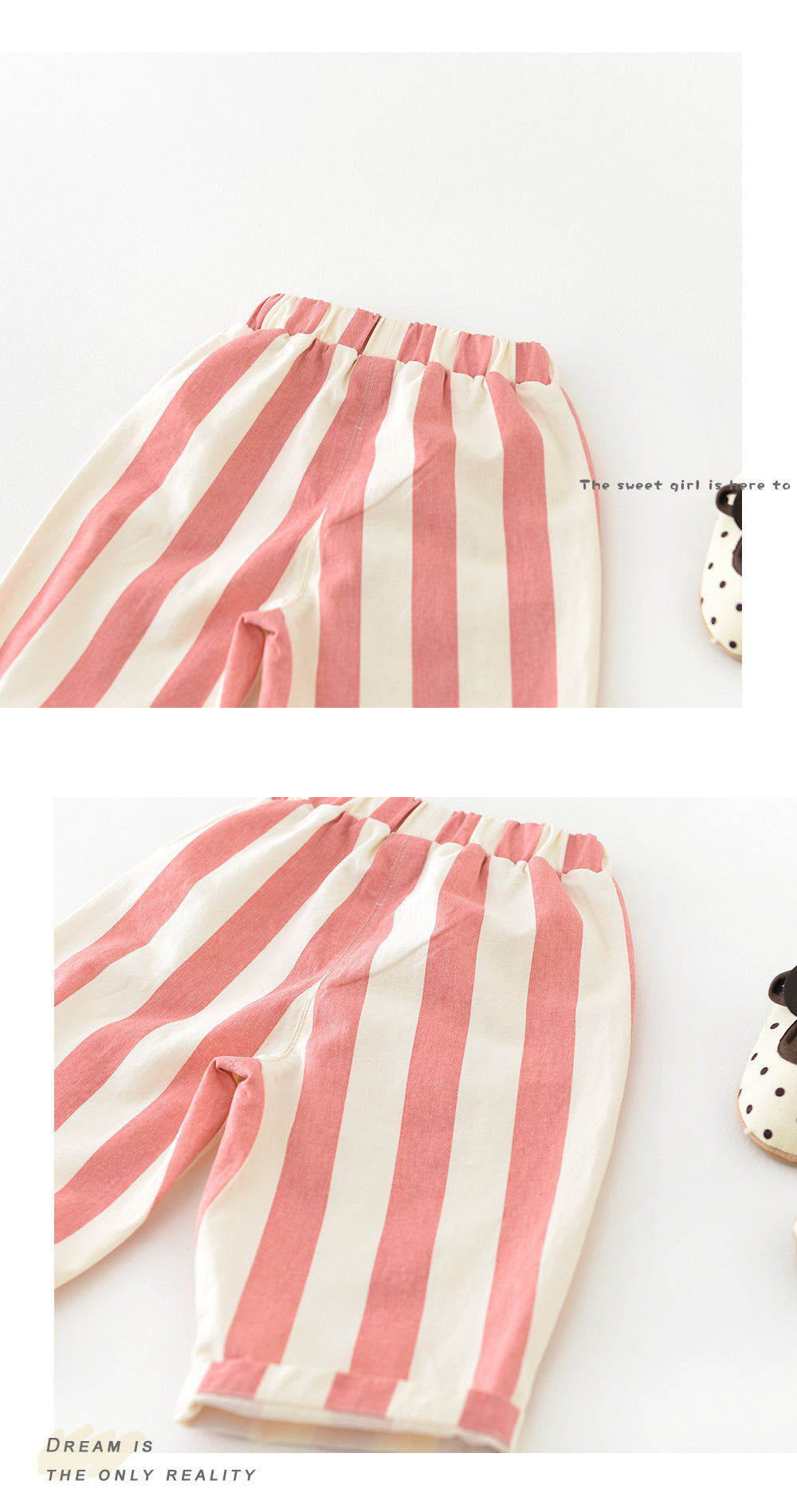 Infant Spring High Waist Color Striped Casual Trousers - Cindi Book