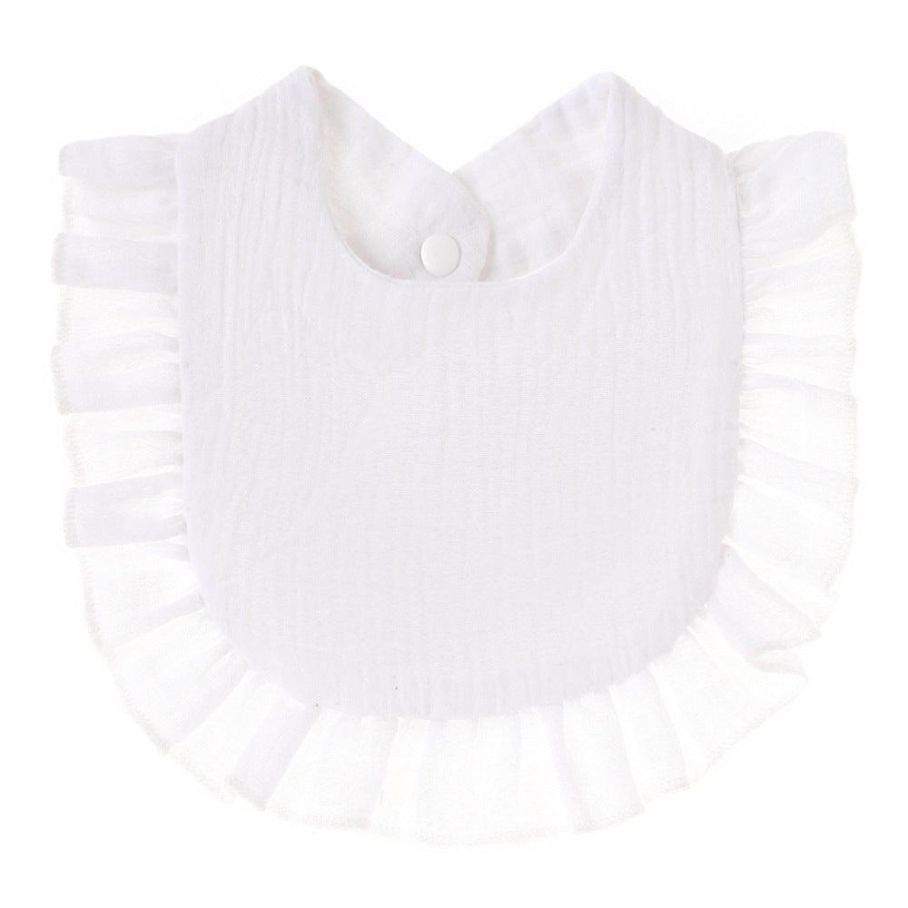 Ruffled Cotton Gauze Lace Bib Saliva Pocket - Cindi Book