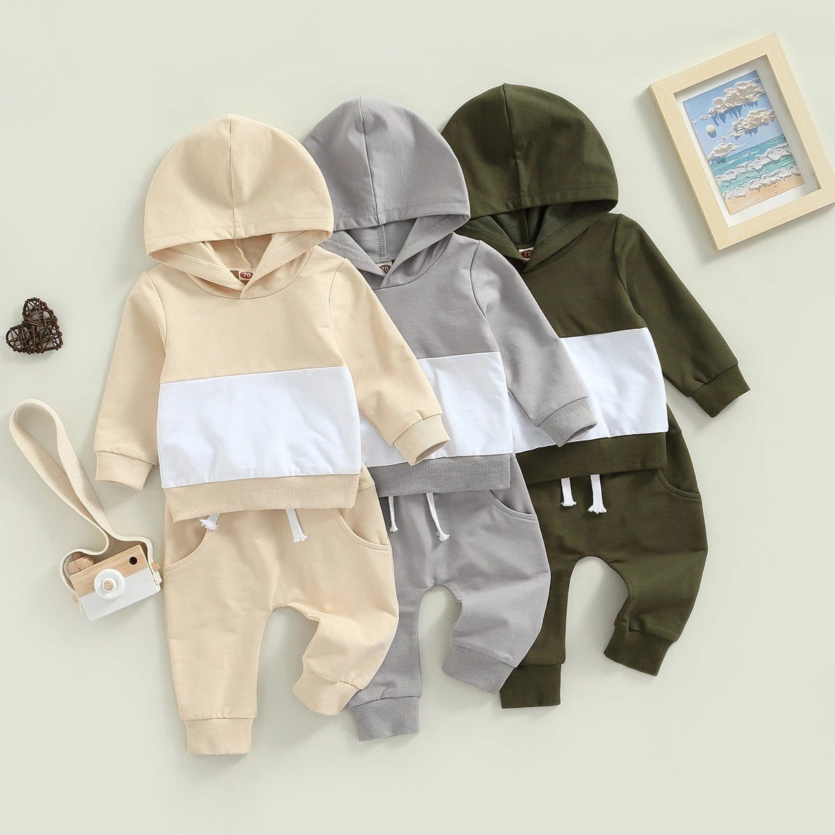 Boys Patchwork Hoodie Suit Fashion Casual - Cindi Book