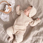 Knitted Hollow Jumpsuit Baby Girl Lace Long-sleeved Romper With Hat - Cindi Book