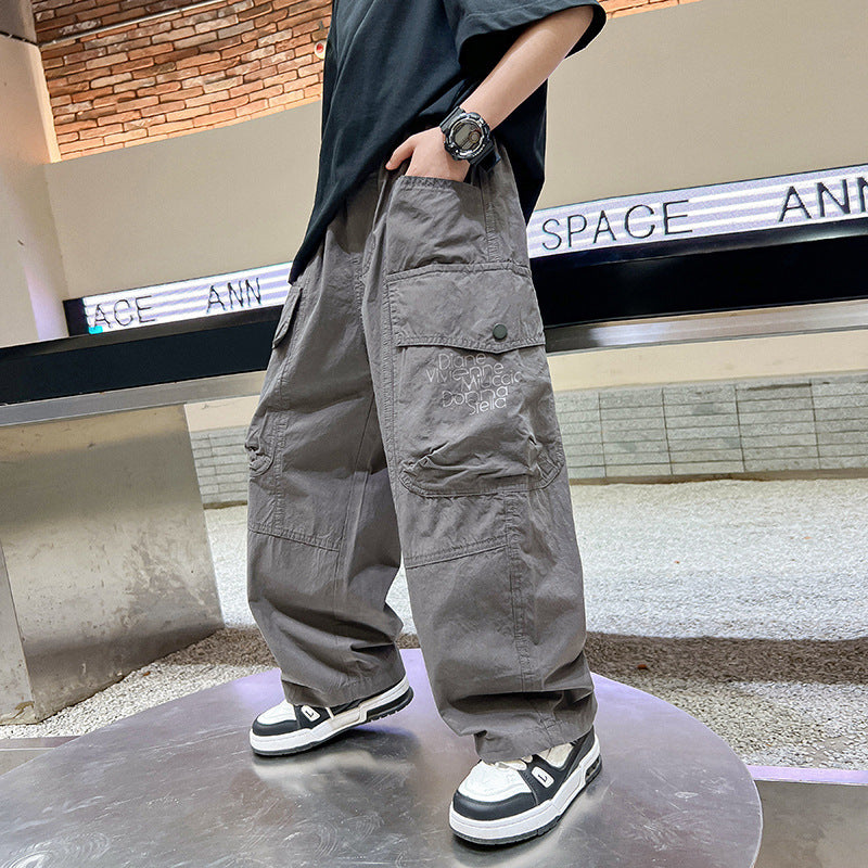 Loose Children's Spring Clothes Pu Handsome Pants - Cindi Book