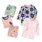 Autumn Children's Cartoon Printed Home Long-sleeved Top T-shirt Mixed Color Five Pieces - Cindi Book