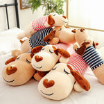 Soft Striped Puffy Dog Pillow Down Cotton Doggy Doll - Cindi Book
