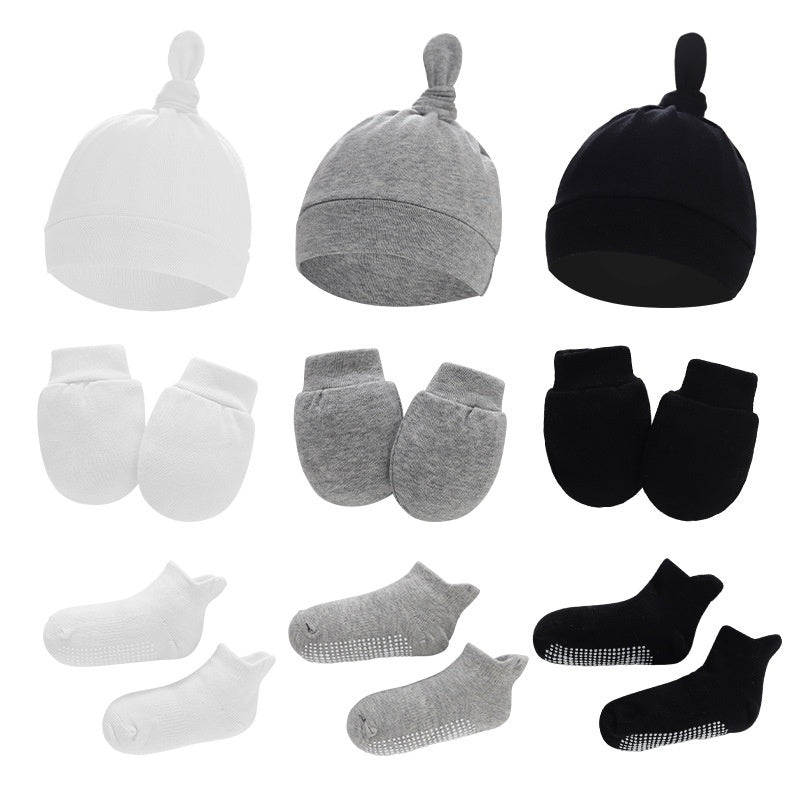 Newborn Hat Mittens And Socks Set With Rubber-soled Shoes - Cindi Book