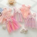 Rainbow Wings Mesh Girl Dress - Cindi Book