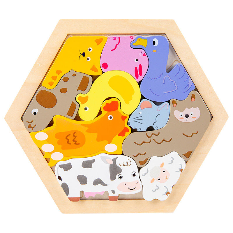 Children's Animal Fruit Creative Three-dimensional Puzzle Puzzle Educational Toys - Cindi Book