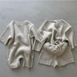 Kids Knitted Waffle Long Sleeve Set - Cindi Book