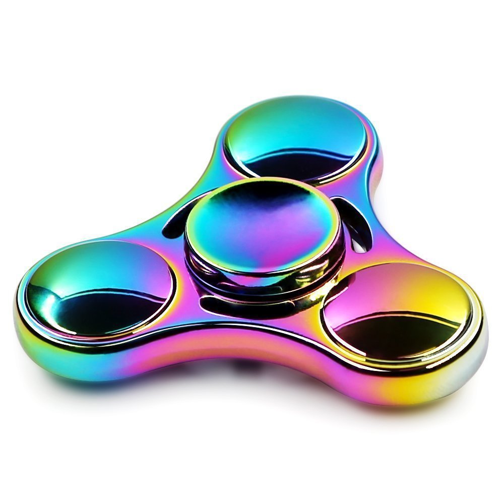 Colorful Whirlwind Triangle Fingertip Gyro Clover Cool Alloy UFO Inter Finger Gyro - Cindi Book