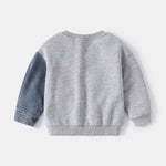 Boys' Denim Knitted Sleeve Loose Sweater - Cindi Book