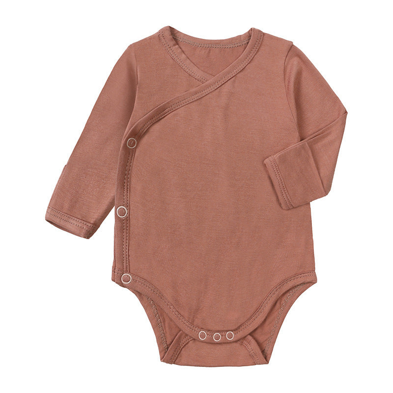 Baby Bamboo Fiber Long Sleeve Baby Bodysuit Jumpsuit - Cindi Book