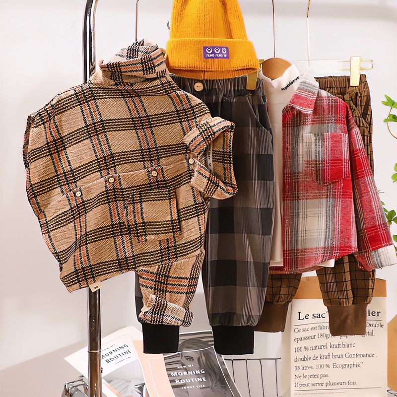 Spring And Autumn Children's Clothing Children's Casual Plaid Shirt - Cindi Book
