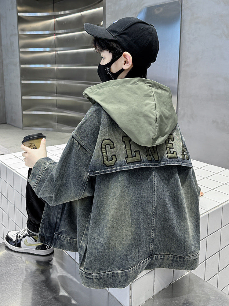 Older Boy Fleece-lined Denim Coat - Cindi Book