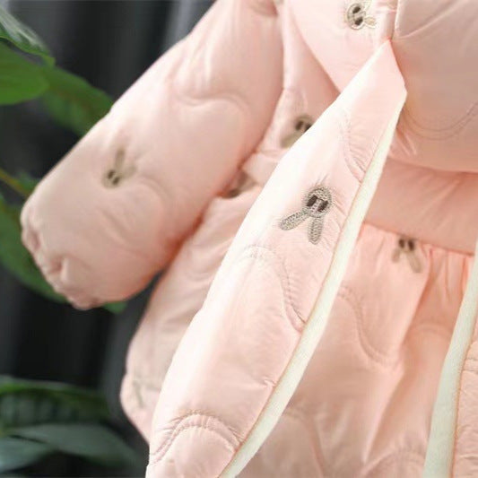 Girls Thickened Cotton Padded Coat Winter Clothes Children's Cotton Wadded Jacket Western Style Winter - Cindi Book