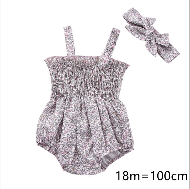 Infant Baby Girls 2Pcs Summer Outfits, Sleeveless Frill Smoc - Cindi Book