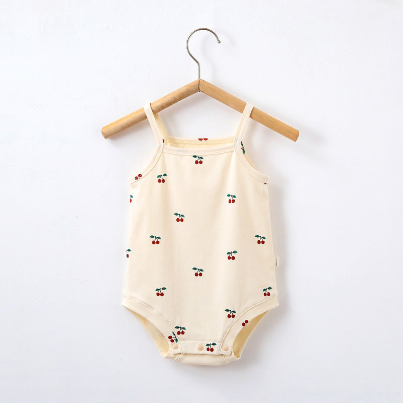 Summer Ins Style Baby Sling Cotton Printed Romper - Cindi Book