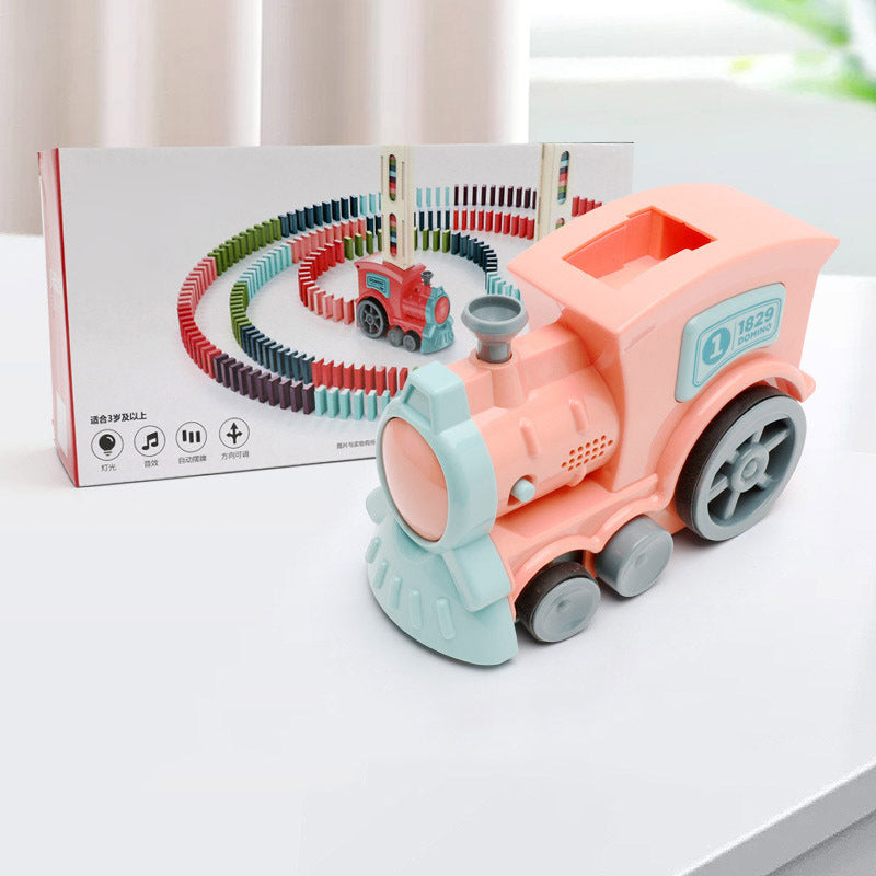 Domino Train Toys Baby Toys Car Puzzle Automatic Release Licensing Electric Building Blocks Train Toy - Cindi Book