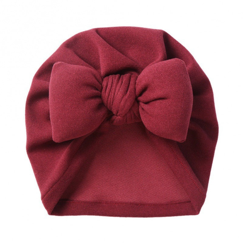 New Style Cashmere Baby Pullover Hat Cotton Filled Bow - Cindi Book