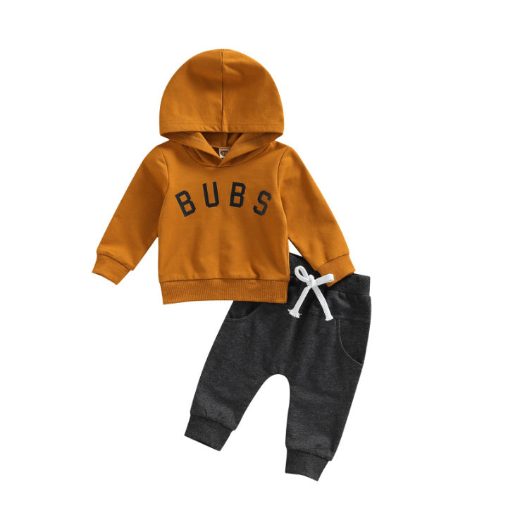 Boys' Letter Printed Hoodie Trousers Suit - Cindi Book