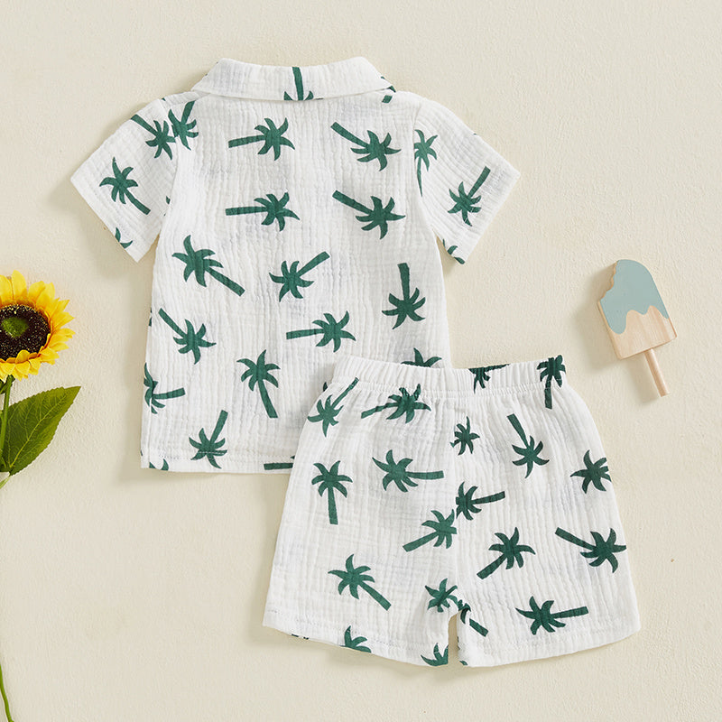 Baby Boy Beach Series Short Sleeve Blouse And Pants - Cindi Book