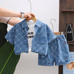 Personality Boy Denim Short Sleeve Suit - Cindi Book