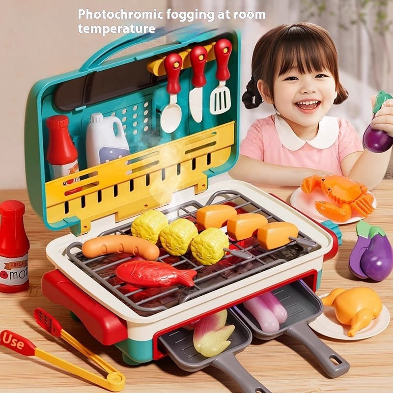 Simulation Mini Small Kitchen Play House Slicer Girls' Cooking Barbecue Toys - Cindi Book