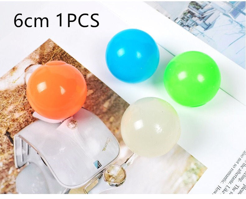Luminous Sticky Ball Toys Sticky Wall Home Party Games Glow In The Dark Novelty Toys Decompression Squeeze Toy - Cindi Book