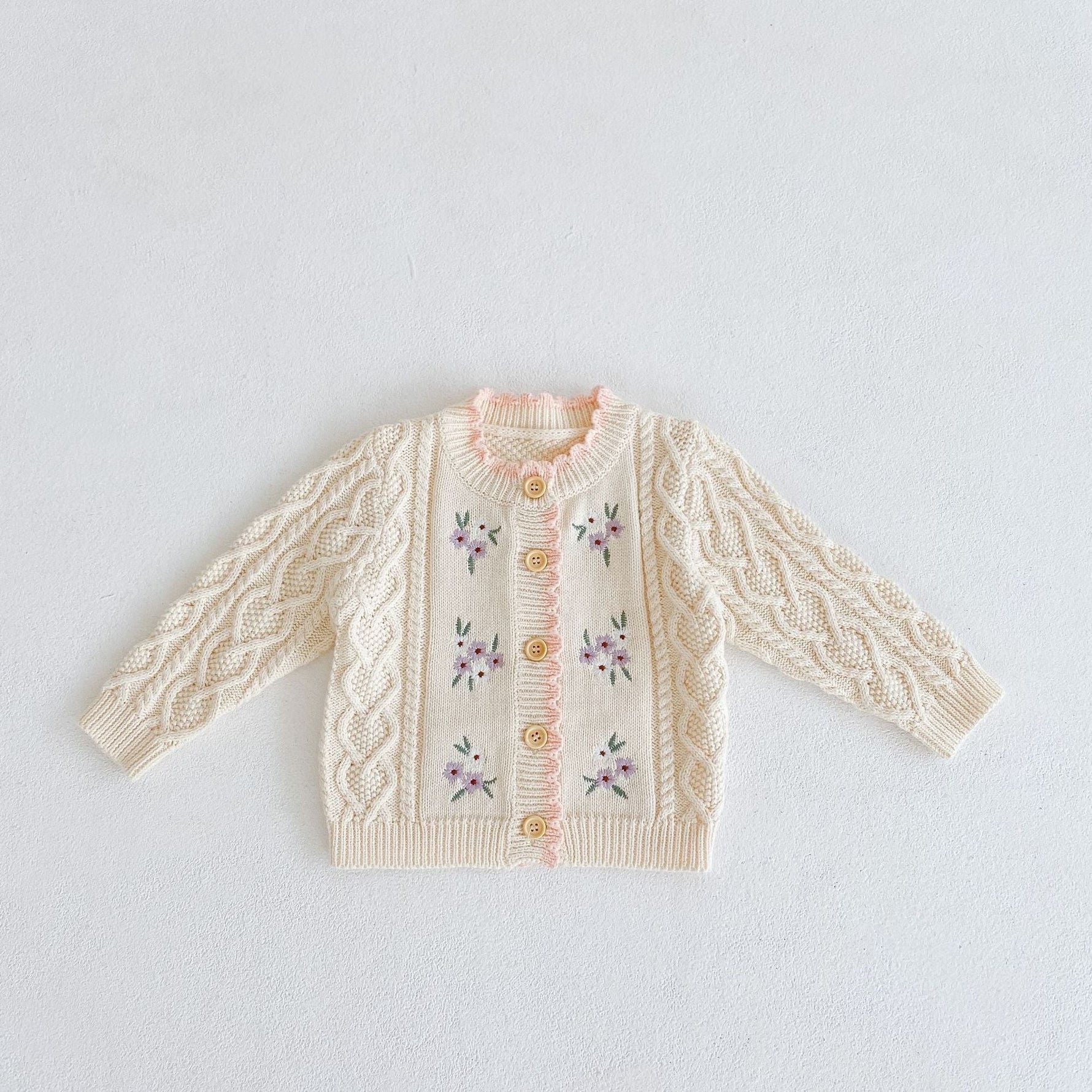 Baby Girl Baby Flower Embroidered Coat - Cindi Book